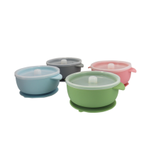 Yuming Factory Safe Leak-Proof Baby Silicone Portable Non Slip Child Feeding Bowl with Suction Lid